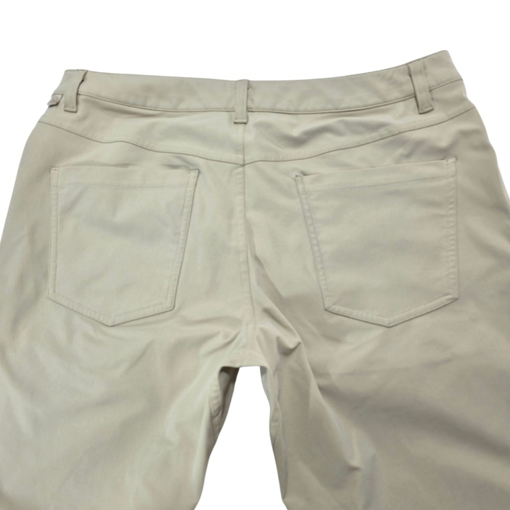Lululemon Commission Pant Slim Mens 33 Tan Khaki Polyester Golf Chino - Picture 3 of 9
